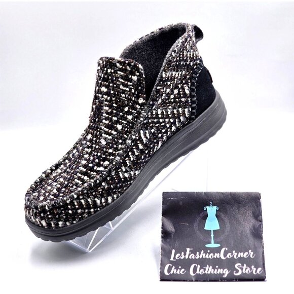 Hey Dude Women's Gray Denny Chevron Blue Lightweight Ankle Boots Size 11 2866 - Picture 16 of 16